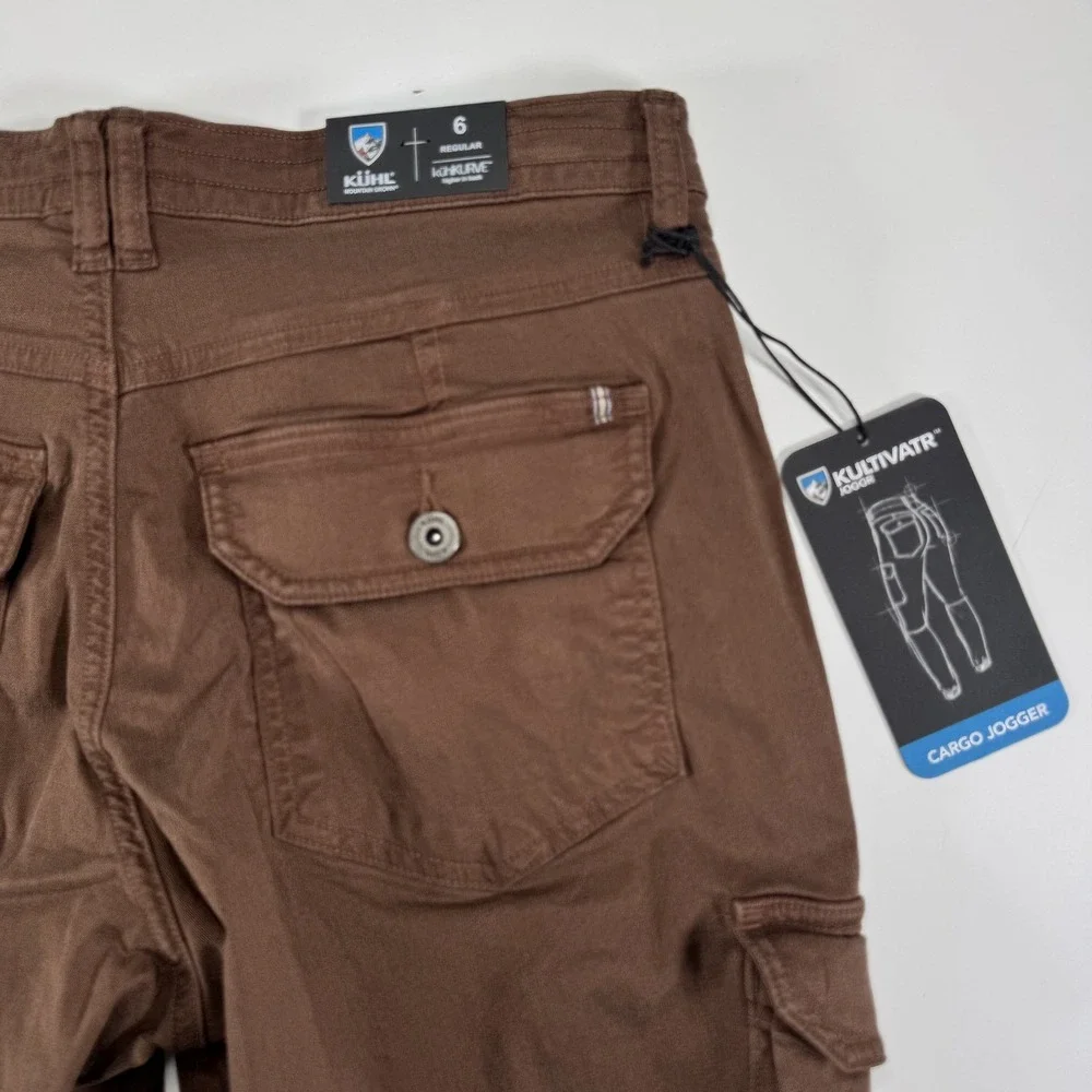 KUHL Kultivatr Joggr Stretch Twill Cargo Pant Womens 6 Regular Relaxed Brown UV‎